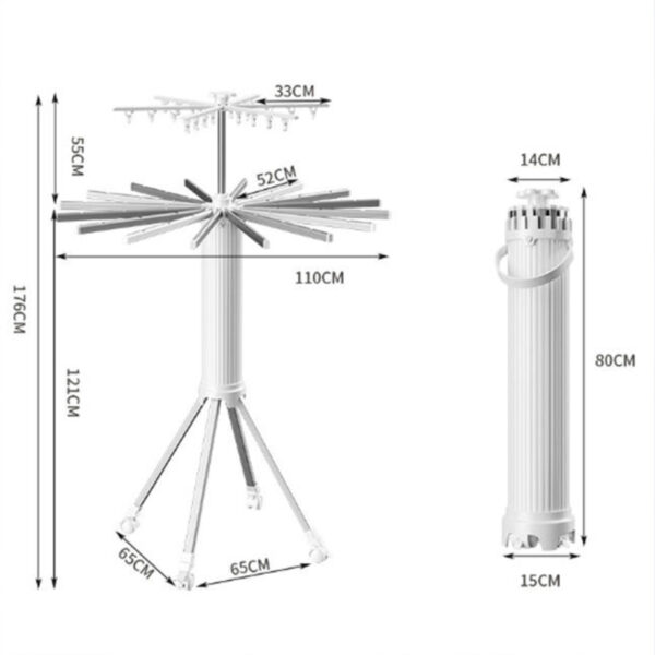 Floor standing tri-folding drying rack - Image 3